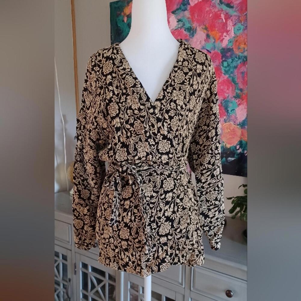 Japanese Y2K Vintage Brocade Wrap Top